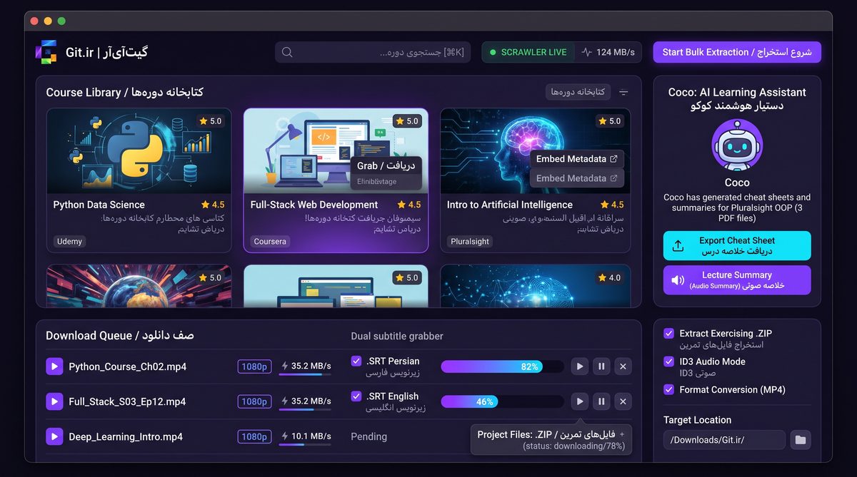 دانلودر گیتآیآر با دستیار Coco